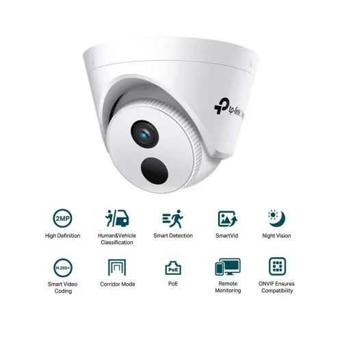TP-Link VIGI C420I 2MP 4mm IR PoE Turret IP Camera with Smart Detection