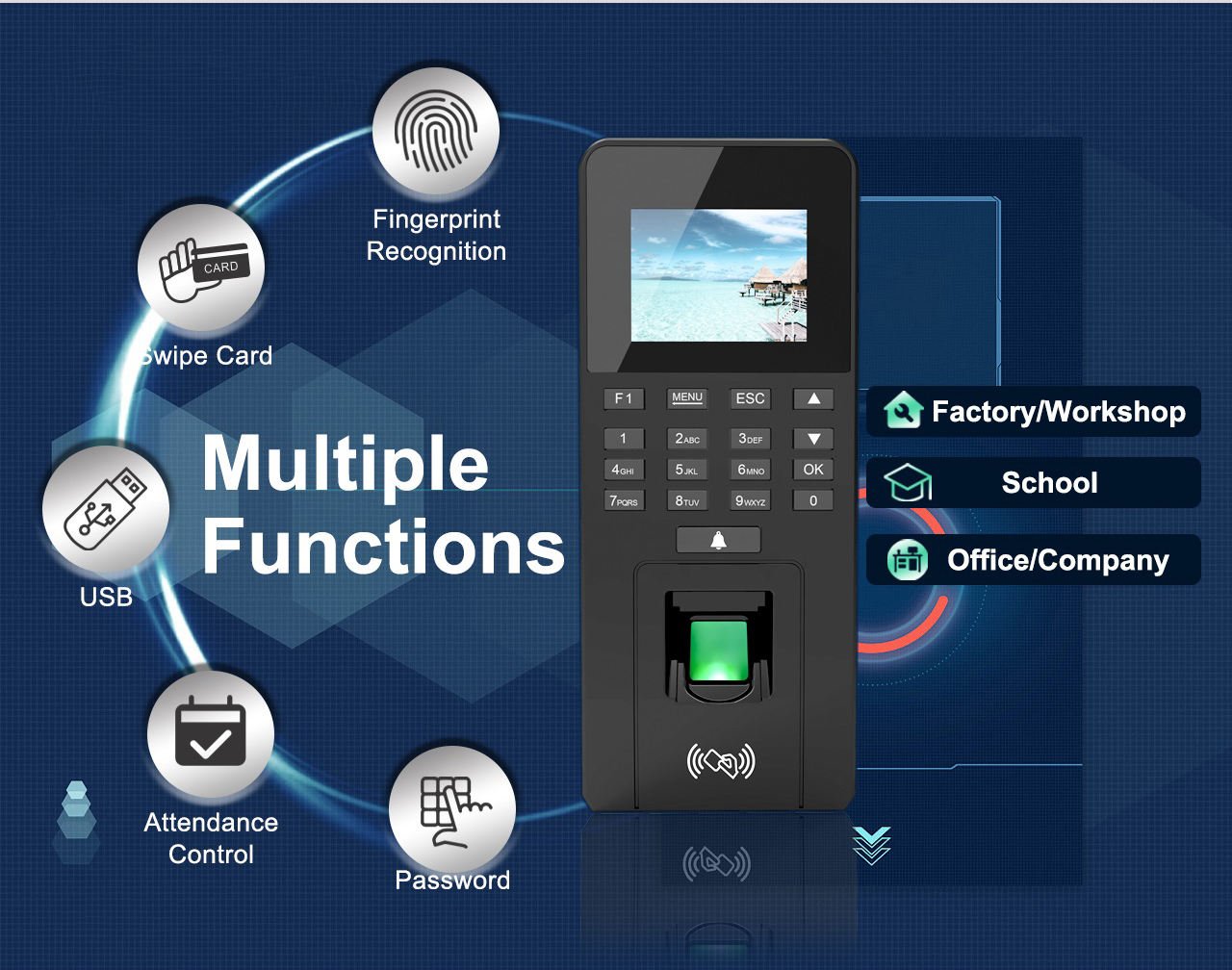 ACM EN-818S Fingerprint RFID Card & Password Standalone Access Control System