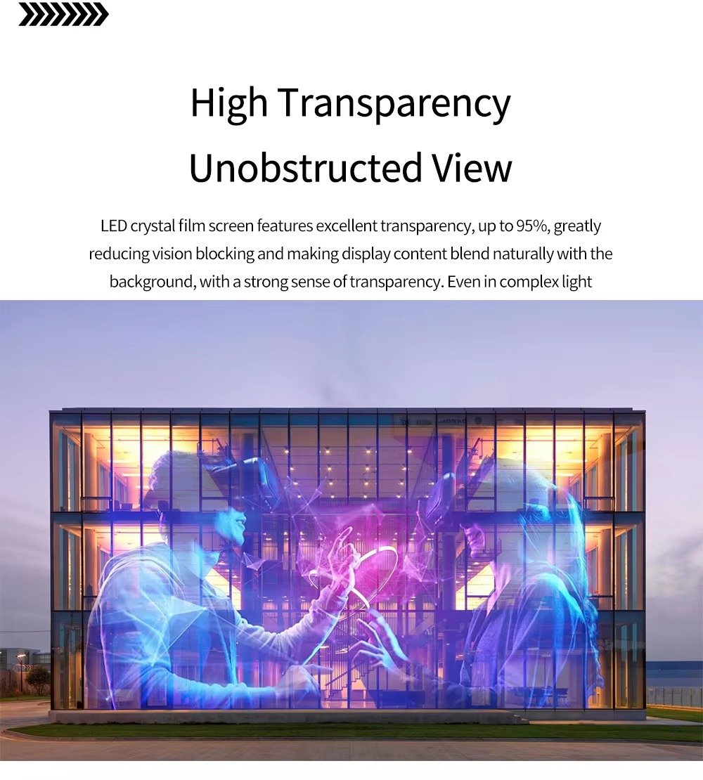 Transparent Flexible LED Film Display Screen for Glass Advertising – P10/P16/P20