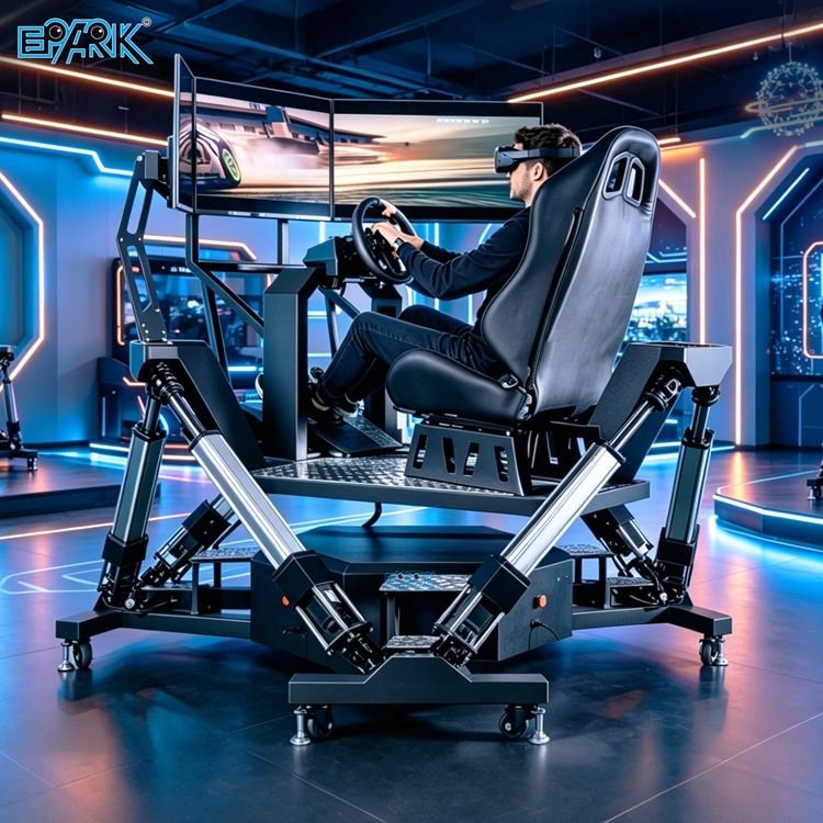 Six-Axis 4DOF Motion Racing Simulator with Triple Screens & VR