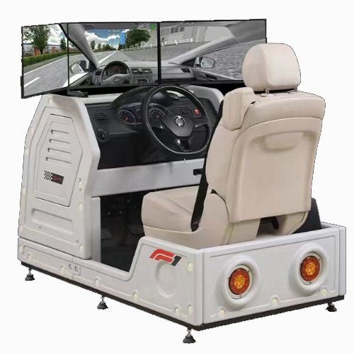 Three Screens Car Driving Simulator for Driving Training With English French Language