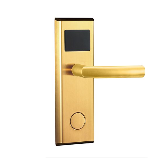 HSY-118A RFID Hotel Door Lock System – Gold Finish, 125KHz / 13.56MHz
