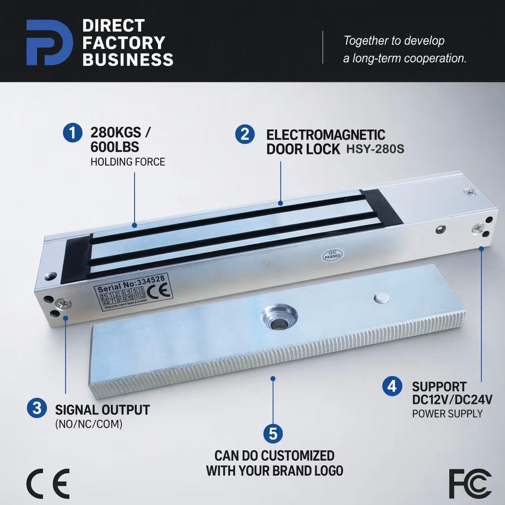 S4A-280S 280kg (600lbs) Single Door Electromagnetic Magnetic Lock with Signal Output